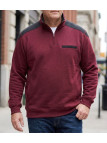 Sweat homme col camionneur CHALLENGER BELFAST3 bordeaux renforts épaules