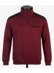 CHALLENGER BELFAST3 — Sweat bordeaux col camionneur zippé