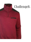 CHALLENGER BELFAST3 — Sweat bordeaux col camionneur zippé