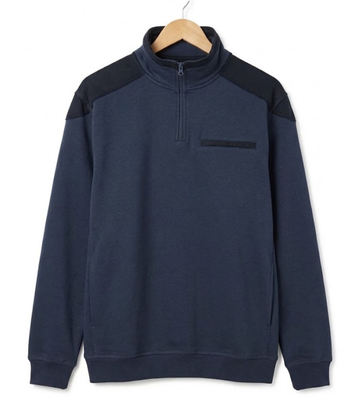CHALLENGER BELFAST4 — Sweat bleu marine col camionneur
