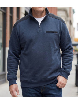 CHALLENGER BELFAST4 — Sweat bleu marine col camionneur
