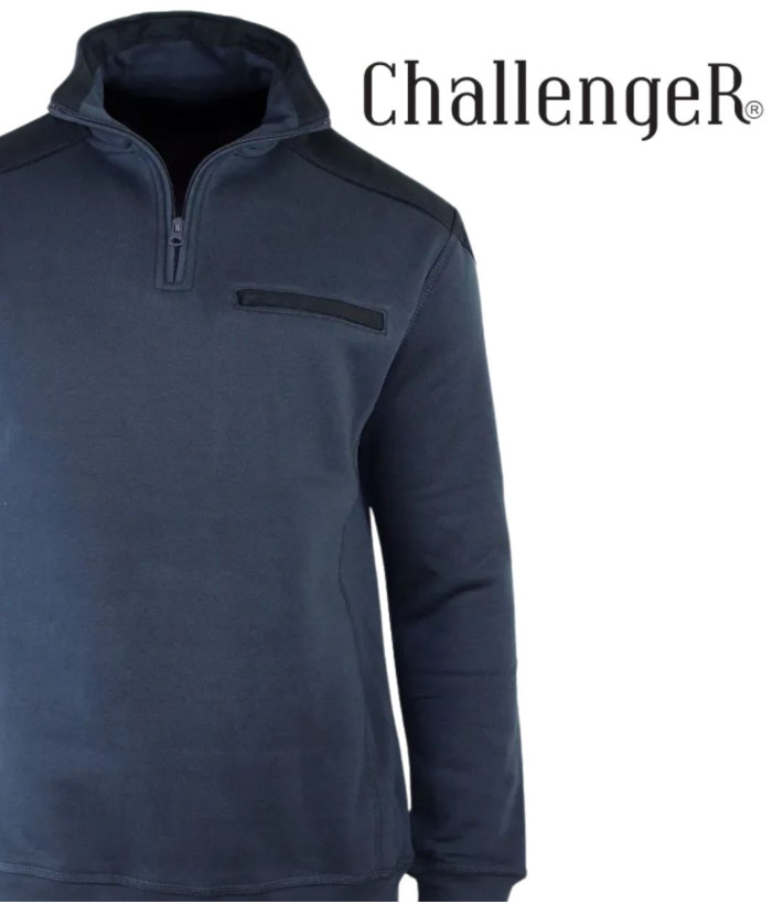 CHALLENGER BELFAST4 — Sweat bleu marine col camionneur