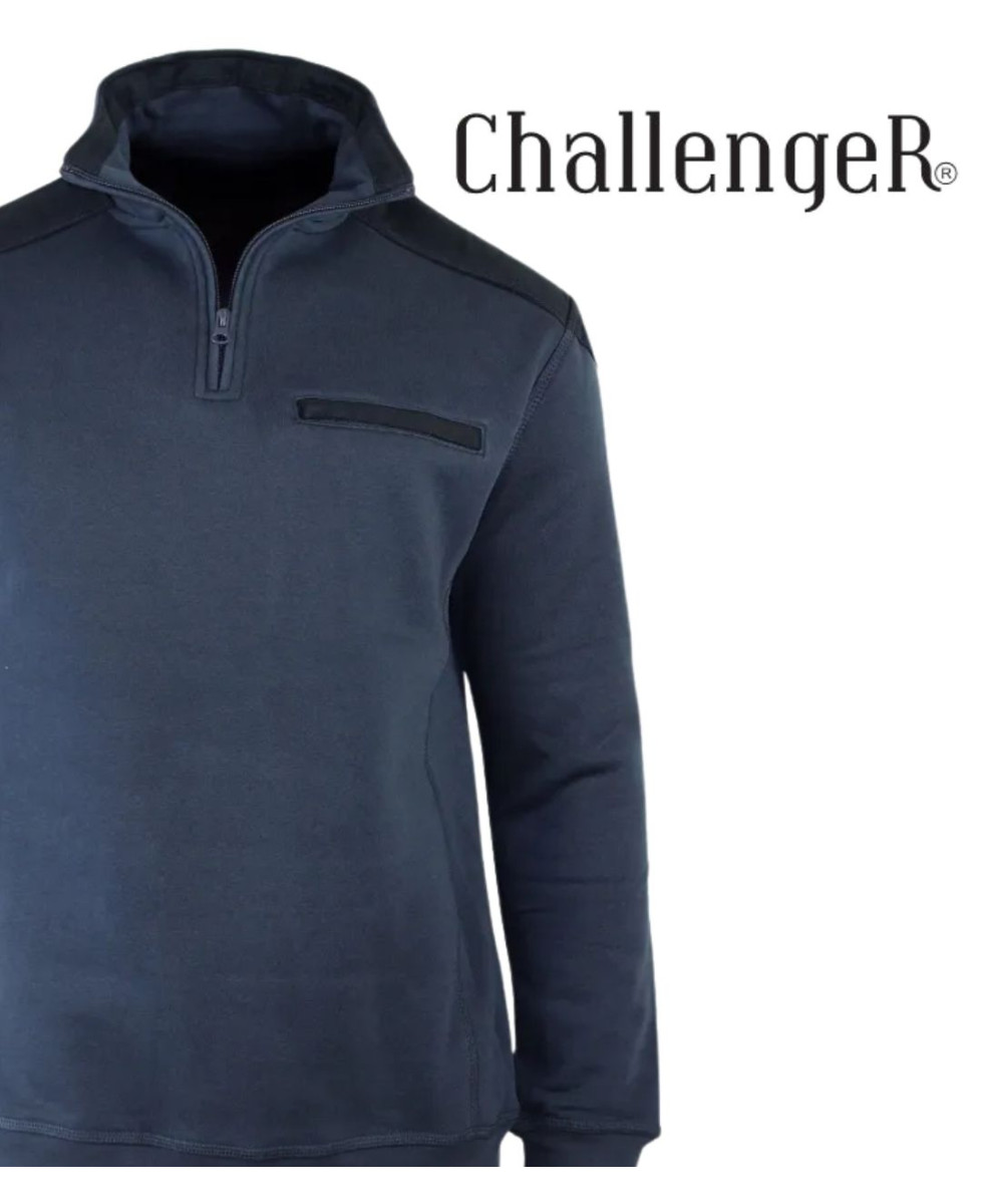 CHALLENGER BELFAST4 — Sweat bleu marine col camionneur