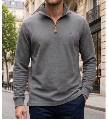 Sweat homme col montant zippé WINCHESTER CAMPO2G gris