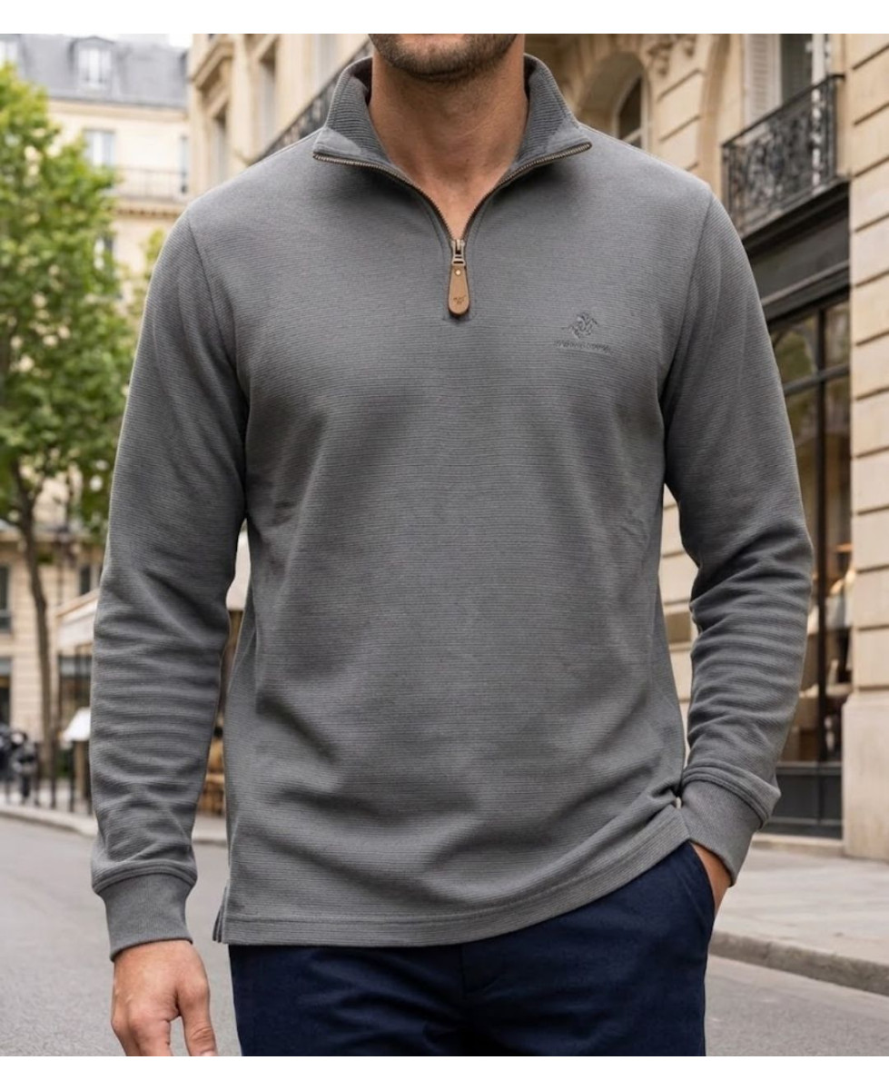 Sweat homme col montant zippé WINCHESTER CAMPO2G gris