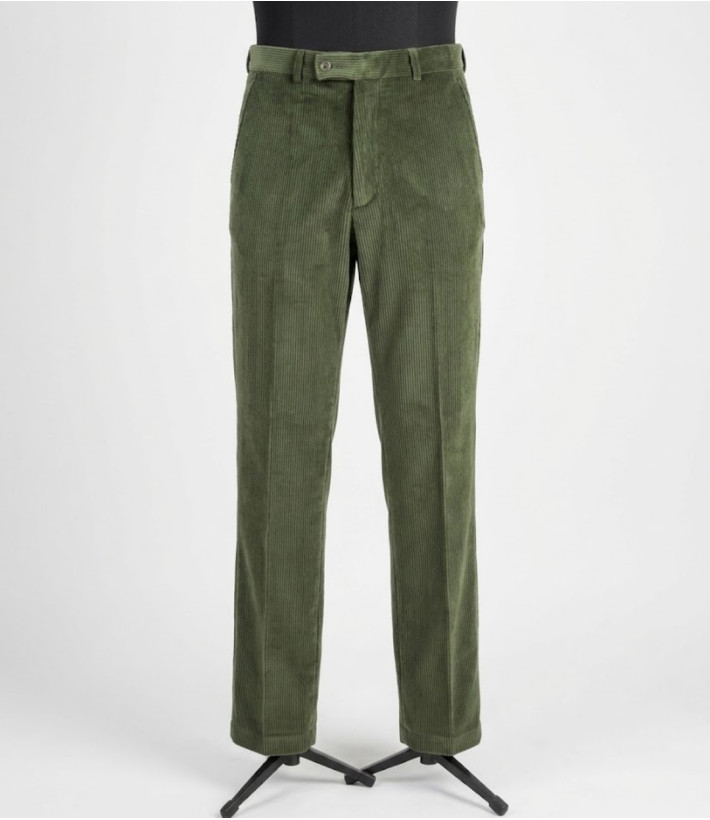 CHALLENGER FELIX1 — Pantalon velours vert extensible