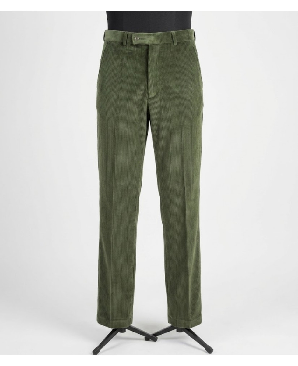CHALLENGER FELIX1 — Pantalon velours vert extensible