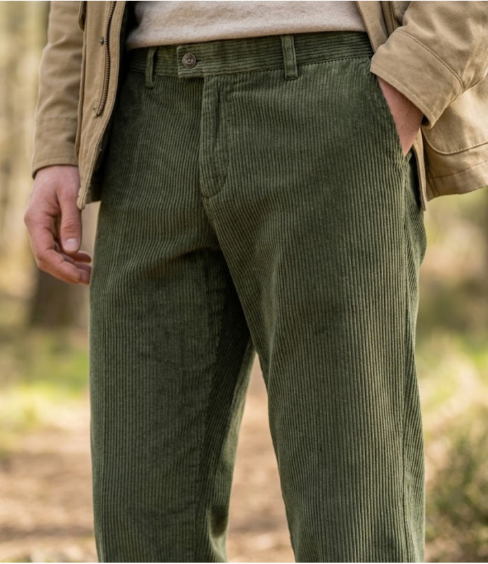 CHALLENGER FELIX1 pantalon velours vert foncé homme