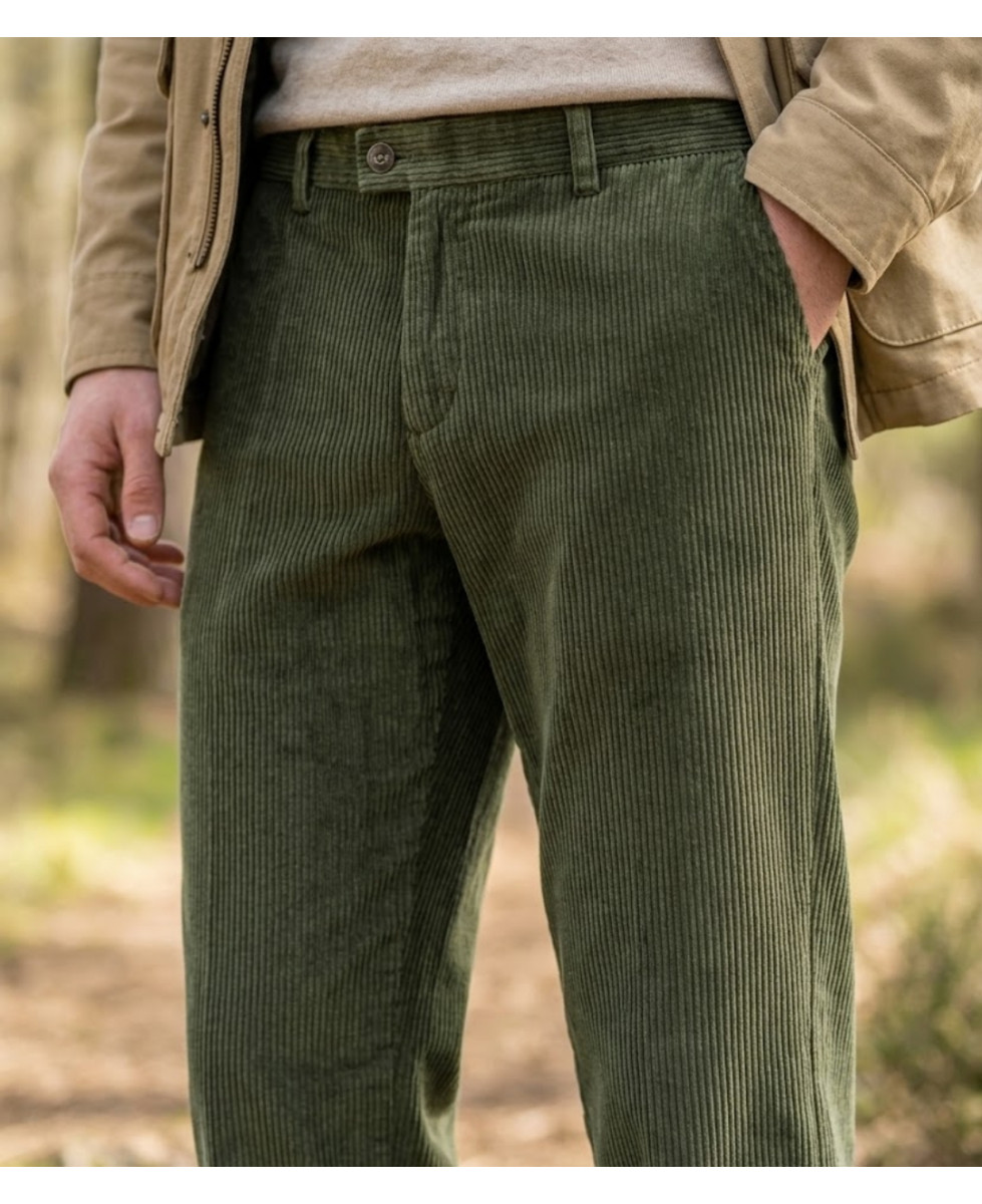 CHALLENGER FELIX1 pantalon velours vert foncé homme