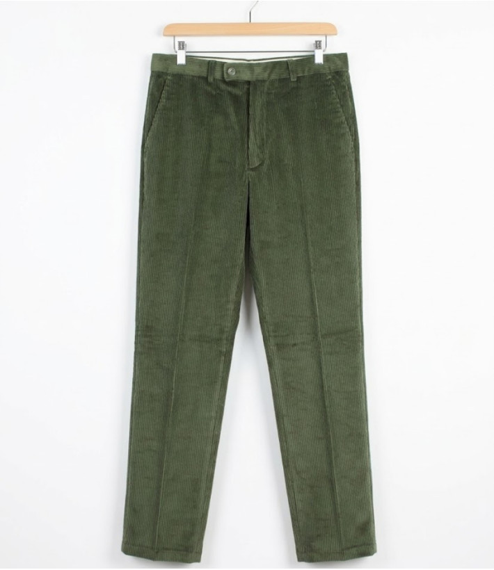 CHALLENGER FELIX1 — Pantalon velours vert extensible