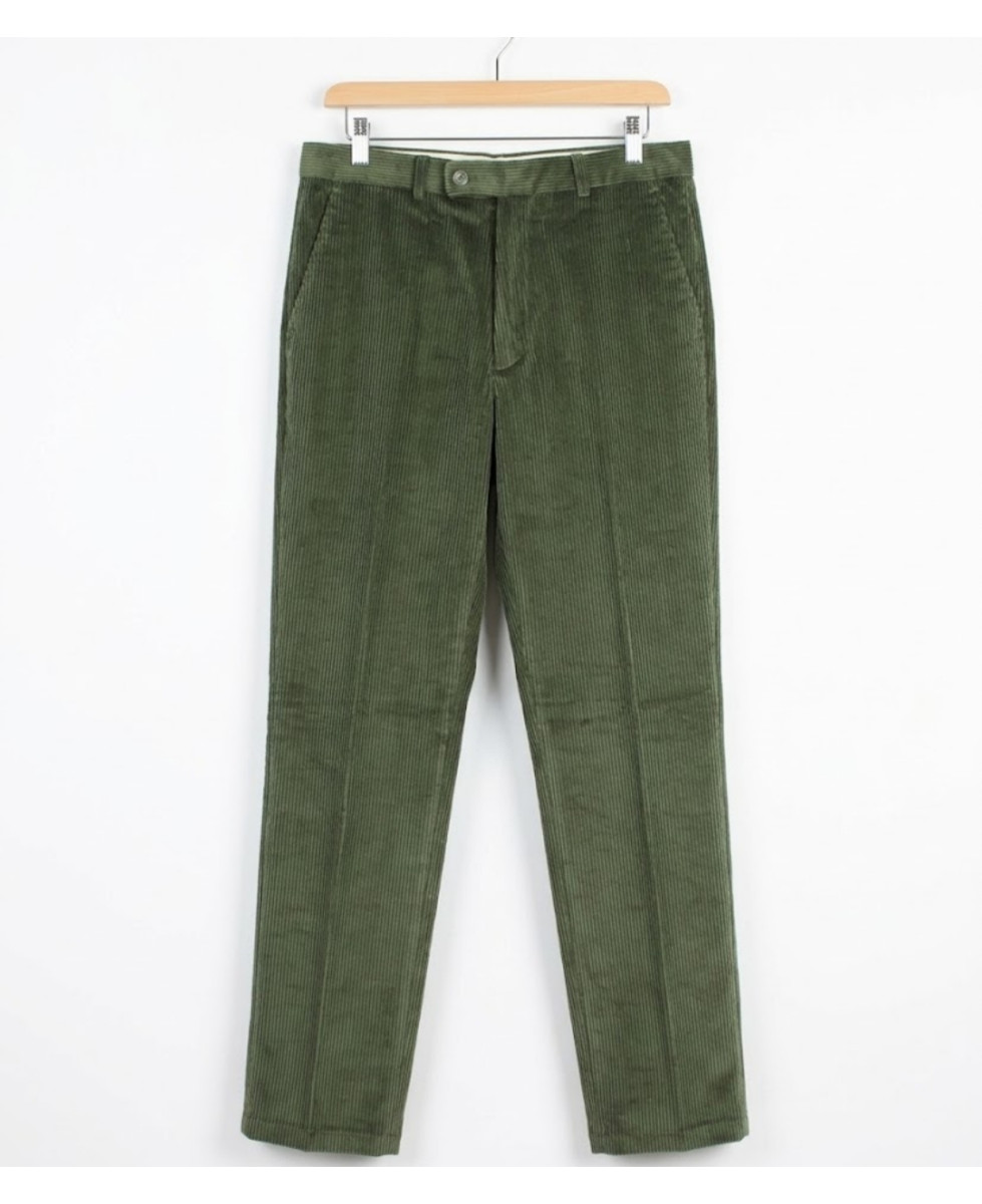 CHALLENGER FELIX1 — Pantalon velours vert extensible