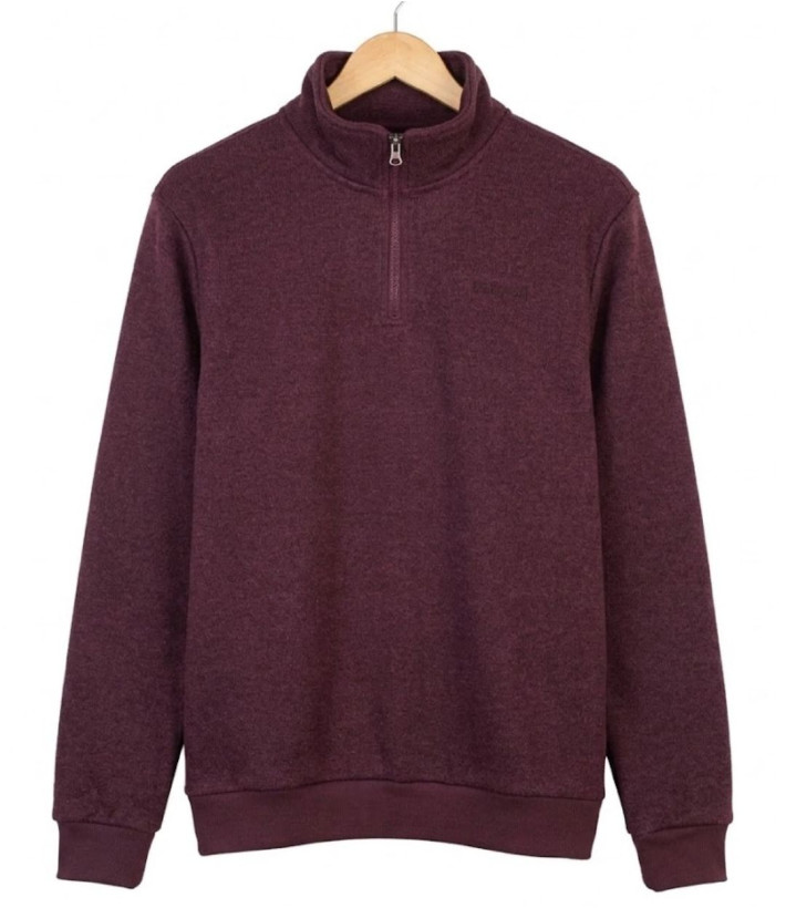 CHALLENGER CHARLY1 — Sweat polaire bordeaux col camionneur
