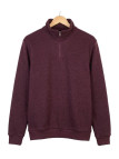 CHALLENGER CHARLY1 — Sweat polaire bordeaux col camionneur