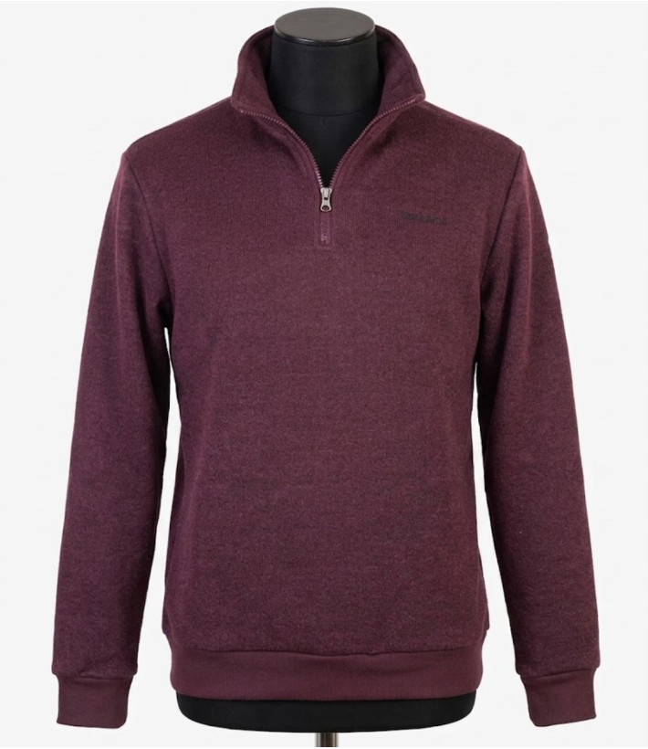CHALLENGER CHARLY1 — Sweat polaire bordeaux col camionneur