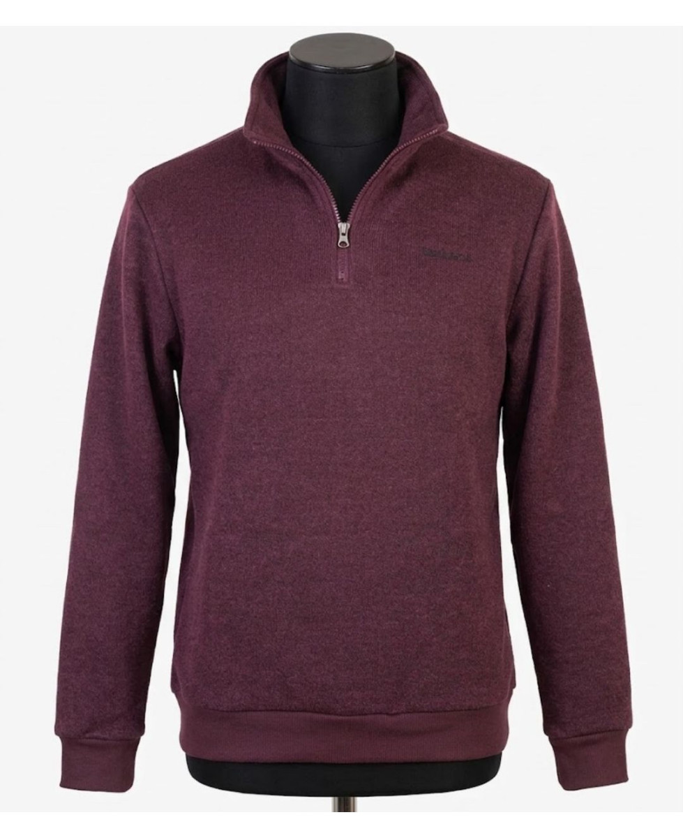 CHALLENGER CHARLY1 — Sweat polaire bordeaux col camionneur