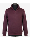 CHALLENGER CHARLY1 — Sweat polaire bordeaux col camionneur
