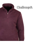 CHALLENGER CHARLY1 — Sweat polaire bordeaux col camionneur