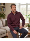 CHALLENGER CHARLY1 — Sweat polaire bordeaux col camionneur