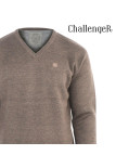 CHALLENGER PINSON4 — Pull col V taupe chaud