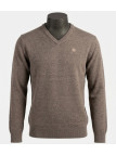 CHALLENGER PINSON4 — Pull col V taupe chaud