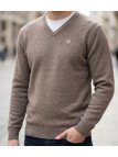 CHALLENGER PINSON4 pull uni col V taupe homme