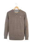 CHALLENGER PINSON4 — Pull col V taupe chaud