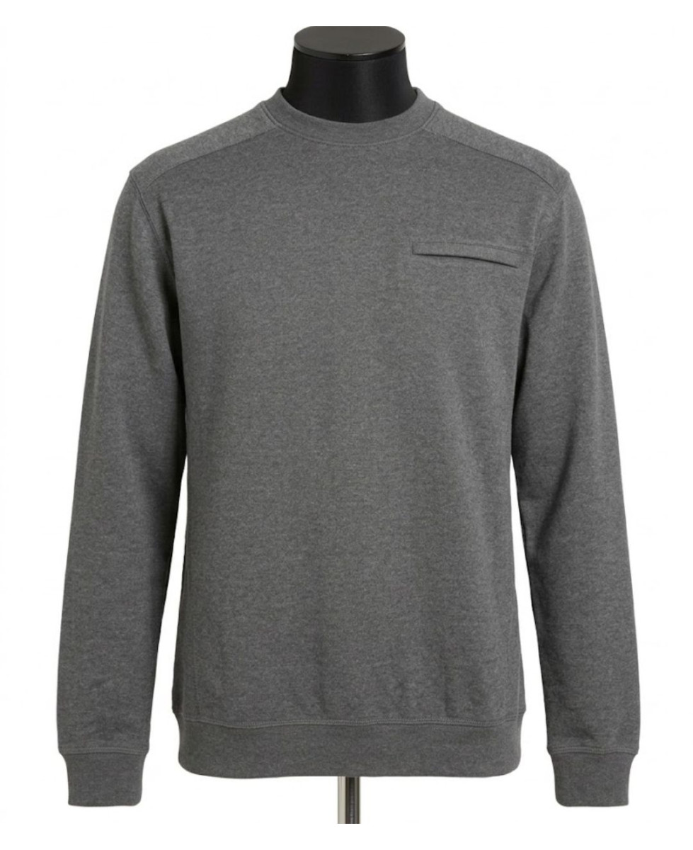 CHALLENGER BULGARE1 — Sweat col rond gris à poche zippée