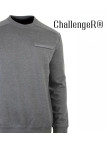 CHALLENGER BULGARE1 — Sweat col rond gris à poche zippée