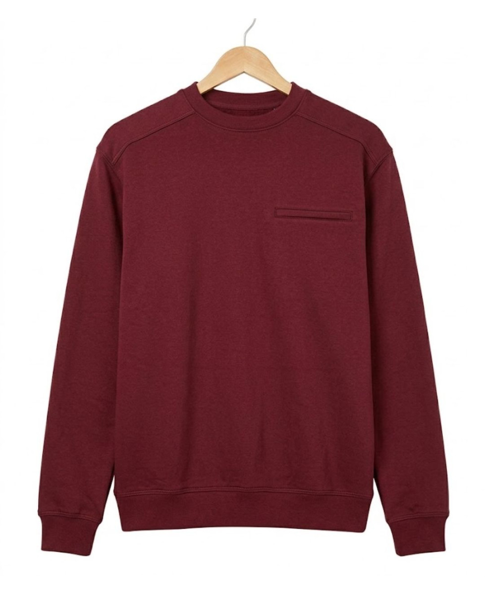CHALLENGER BULGARE3 — Sweat col rond bordeaux pour homme