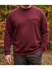 Sweat homme col rond CHALLENGER BULGARE3 bordeaux poche poitrine