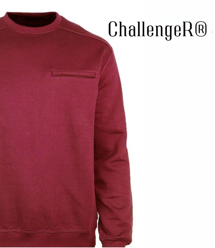 CHALLENGER BULGARE3 — Sweat col rond bordeaux pour homme