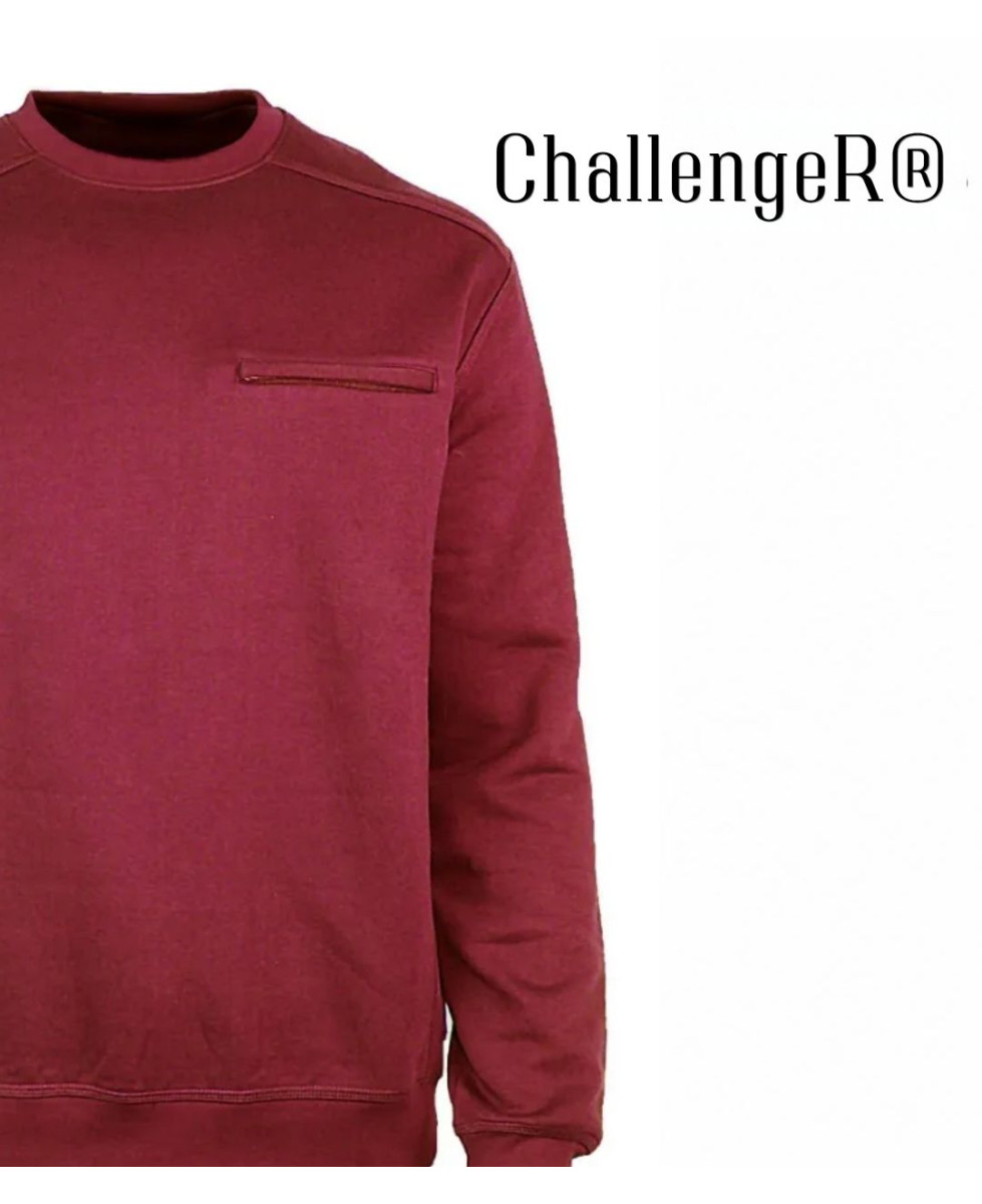 CHALLENGER BULGARE3 — Sweat col rond bordeaux pour homme