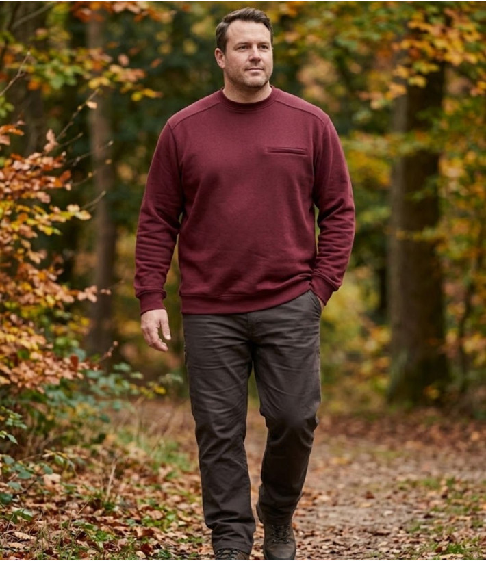 CHALLENGER BULGARE3 — Sweat col rond bordeaux pour homme