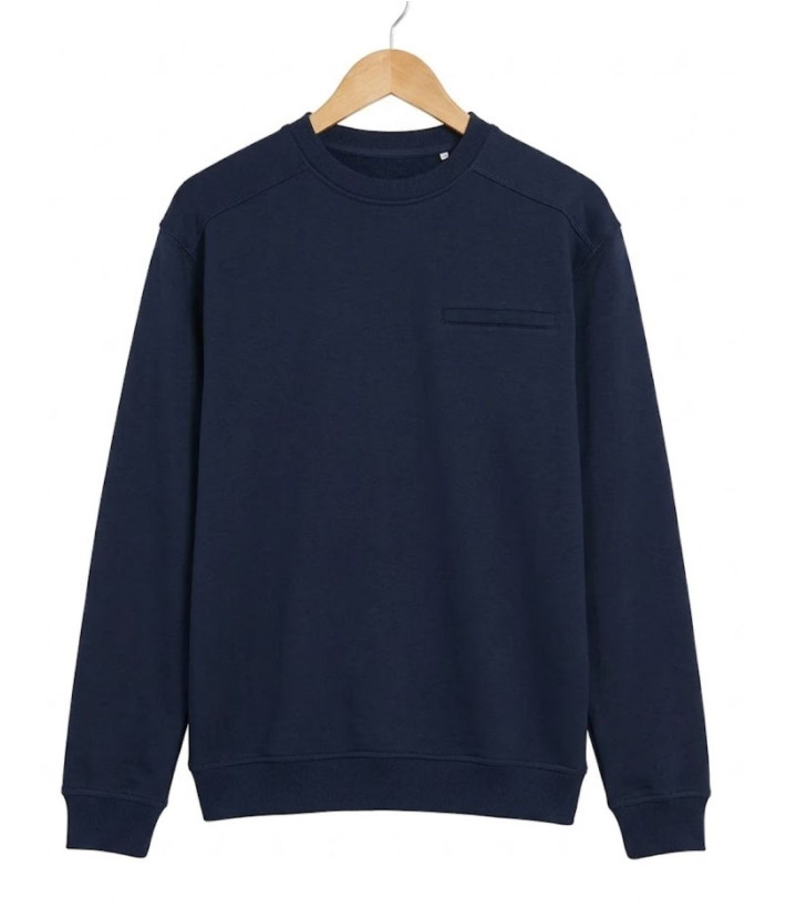 CHALLENGER BULGARE4 — Sweat col rond bleu marine pour homme