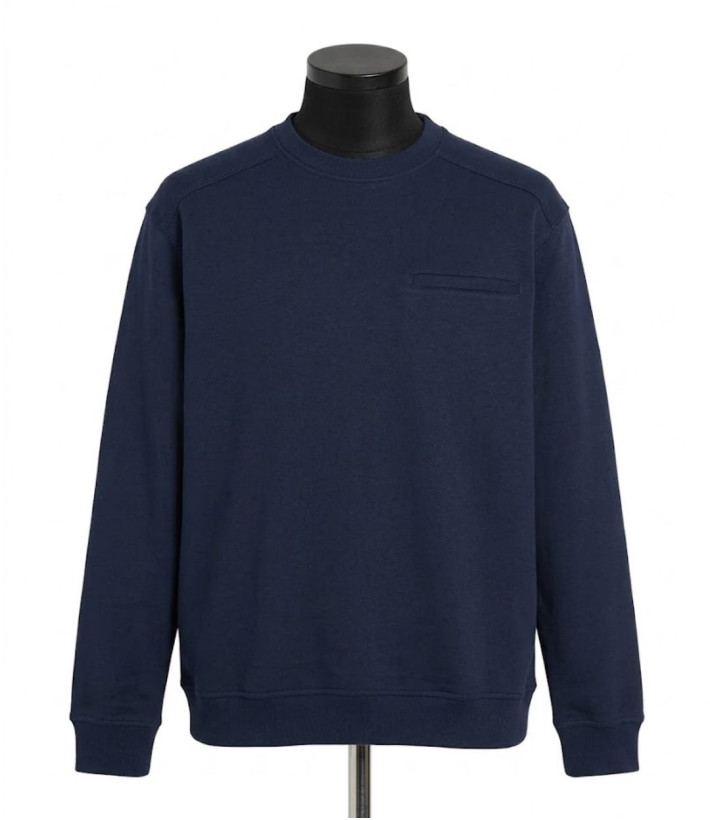 CHALLENGER BULGARE4 — Sweat col rond bleu marine pour homme