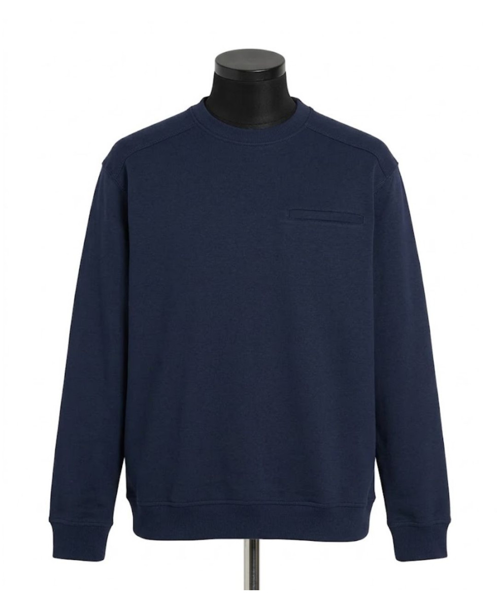 CHALLENGER BULGARE4 — Sweat col rond bleu marine pour homme