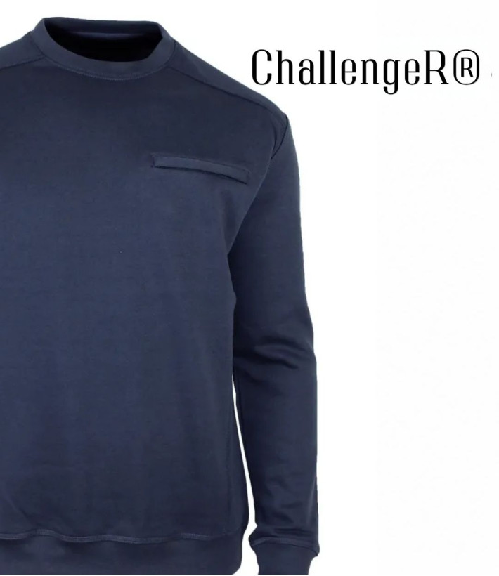 CHALLENGER BULGARE4 — Sweat col rond bleu marine pour homme