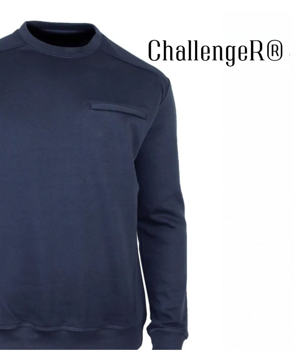 CHALLENGER BULGARE4 — Sweat col rond bleu marine pour homme
