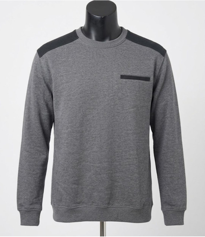 CHALLENGER PARFAIT1 — Sweat col rond molleton gris chiné