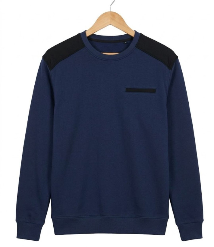 CHALLENGER PARFAIT2 — Sweat col rond molleton bleu 320 g