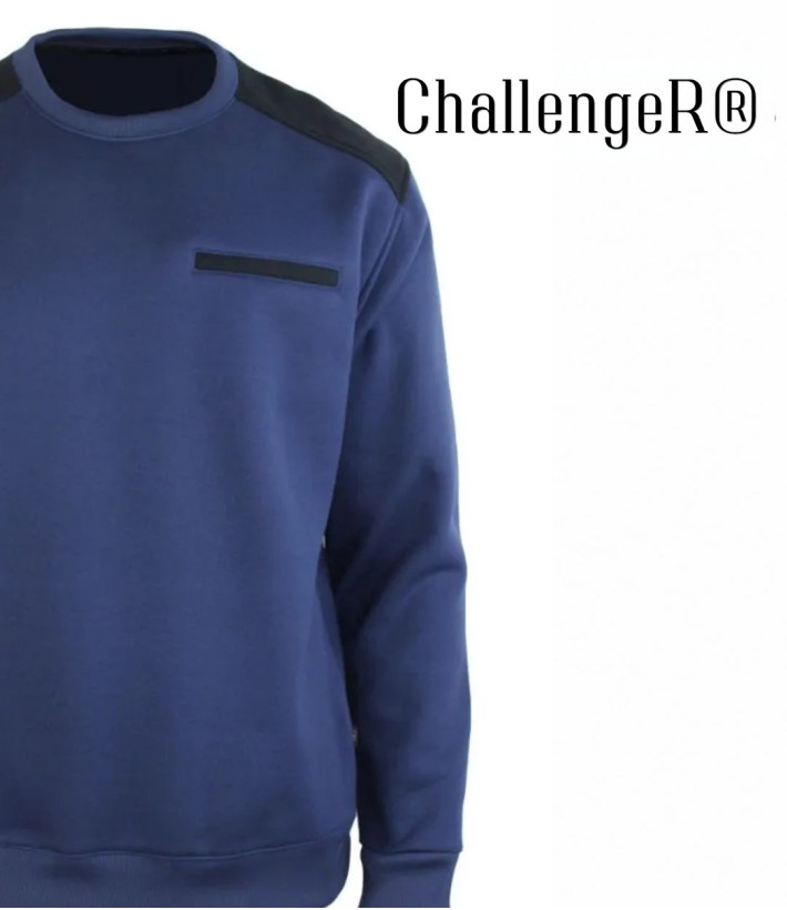 CHALLENGER PARFAIT2 — Sweat col rond molleton bleu 320 g