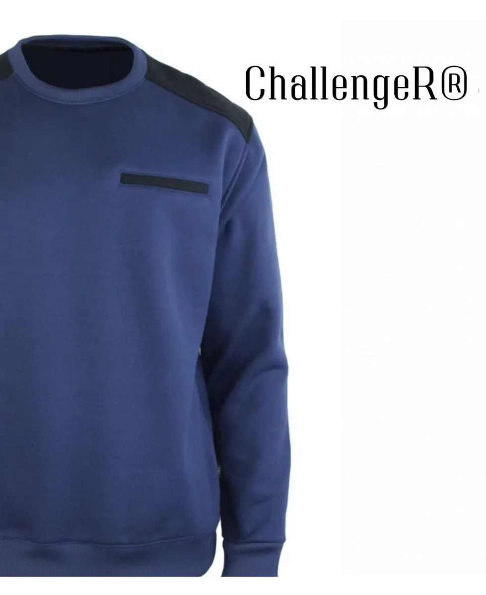 CHALLENGER PARFAIT2 — Sweat col rond molleton bleu 320 g