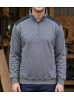 Sweat molleton col camionneur zippé gris pour homme ChallengerPIERRO1  ZIP