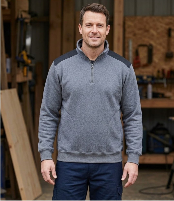 Challenger PIERRO1 — Sweat camionneur homme en molleton gris