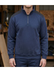 Sweat molleton col camionneur zippé bleu homme Challenger PIERRO2