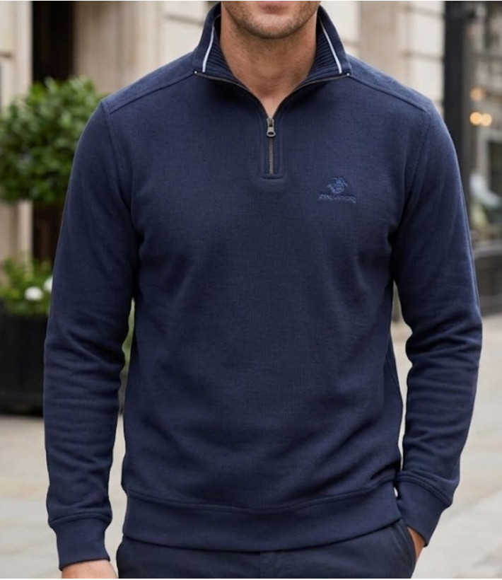 Winchester POCO1 — Sweat col montant bleu marine chic