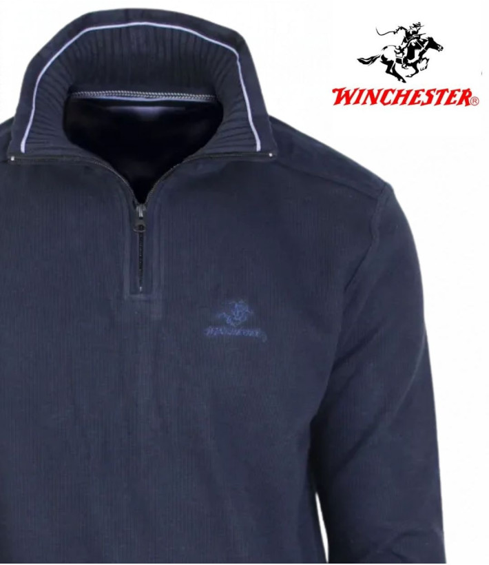 Winchester POCO1 — Sweat col montant bleu marine chic
