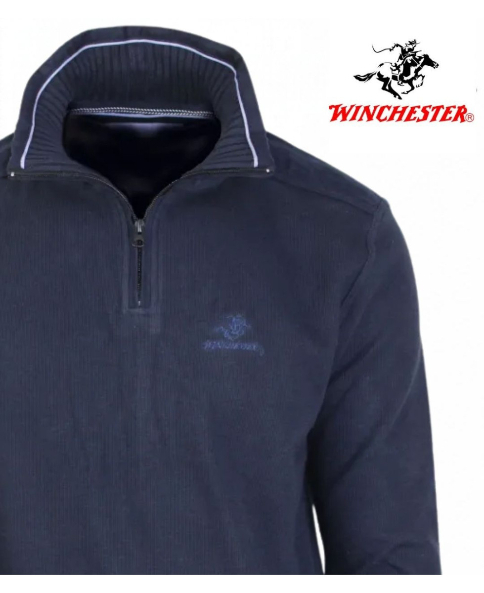 Winchester POCO1 — Sweat col montant bleu marine chic