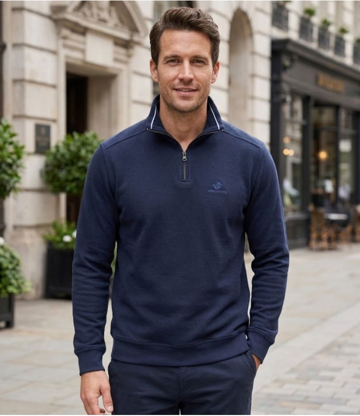 Winchester POCO1 — Sweat col montant bleu marine chic