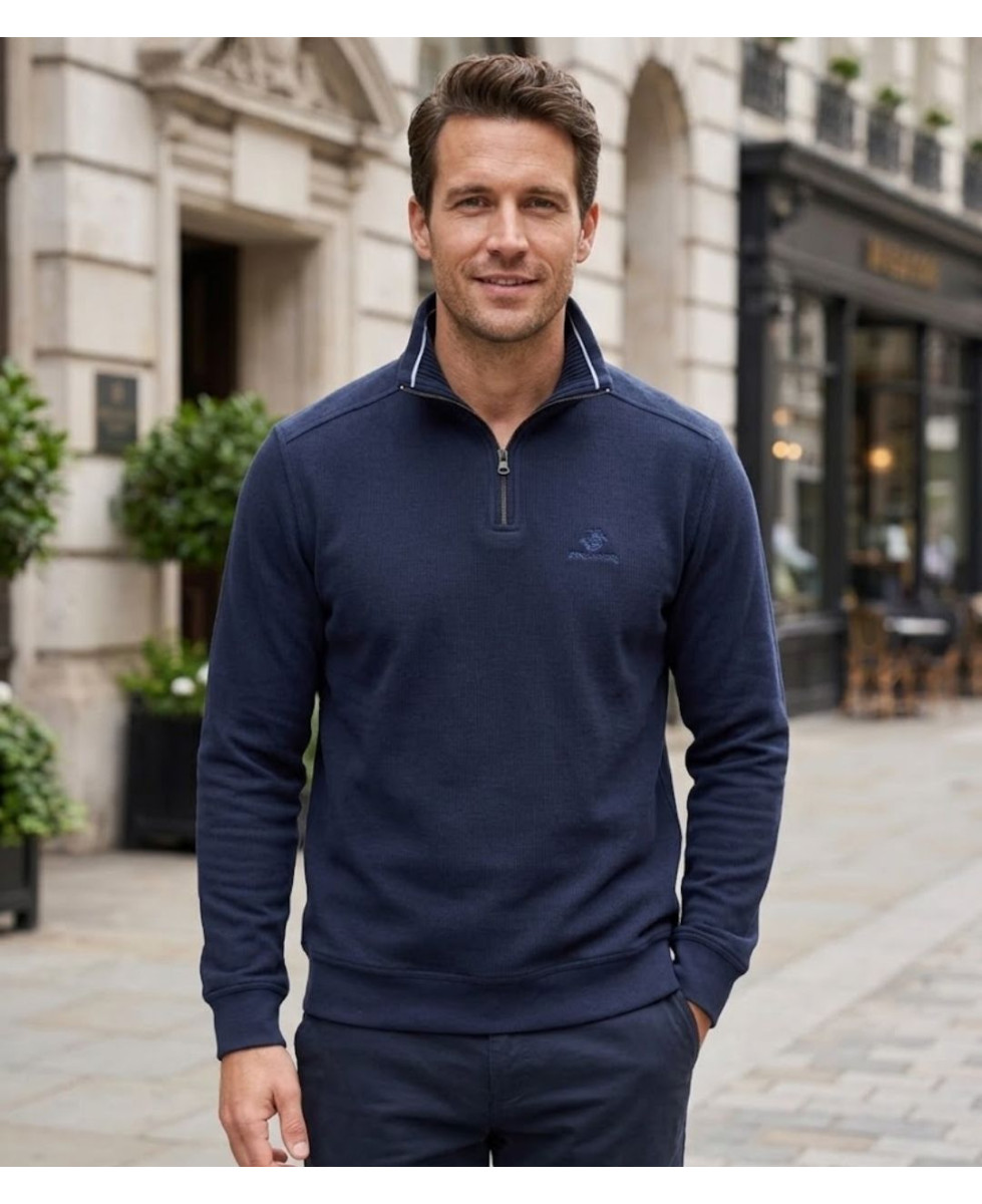 Winchester POCO1 — Sweat col montant bleu marine chic